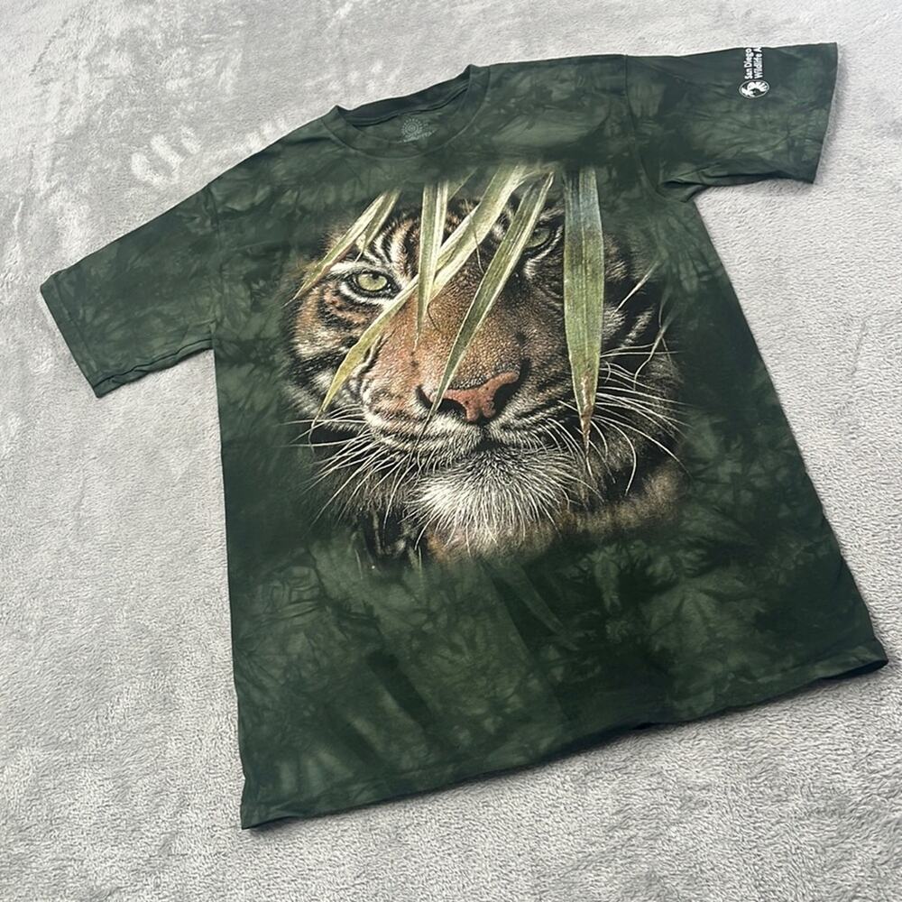 The Mountain‎ M 100% Cotton Green Tiger San Diego Zoo Wildlife Alliance T Shirt